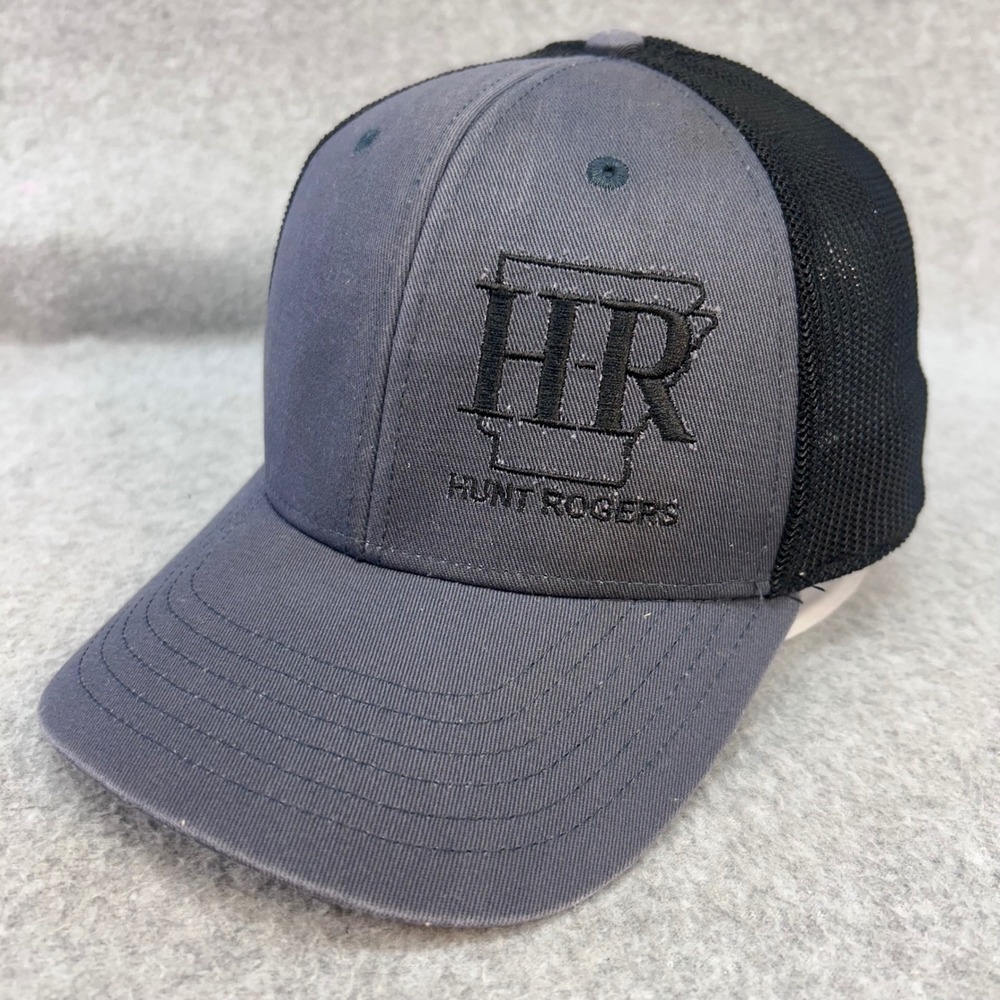 Hunt Rogers HR Logo Mens Grey Outdoor Cap Trucker Hat Snapback Arkansas OSFM